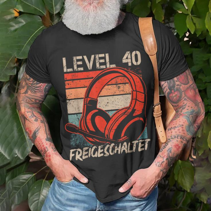 40 Geburtstag Jungen Video Gamer Level 40 Unlocked Männer T-Shirt Geschenke für alte Männer