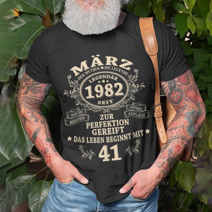 41 Geburtstag Geschenk Mann Mythos Legende März 1982 T-Shirt Geschenke für alte Männer