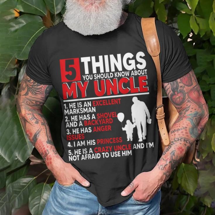 5 Things You Should Know About My Uncle Happy Fathers Day Unisex T-Shirt Gifts for Old Men