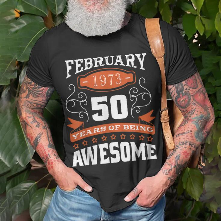 50 Geburtstag Im Februar 2023 Geboren Im Februar 1973 T-Shirt Geschenke für alte Männer