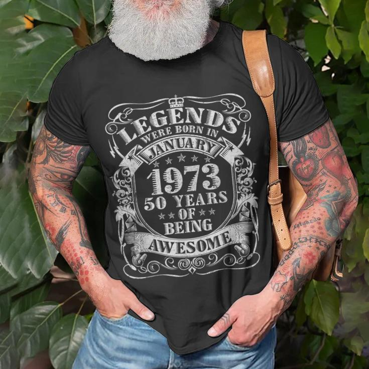 50 Geburtstag Geschenk Mann Legenden Sind Im Januar 1973 V2 T-Shirt Geschenke für alte Männer