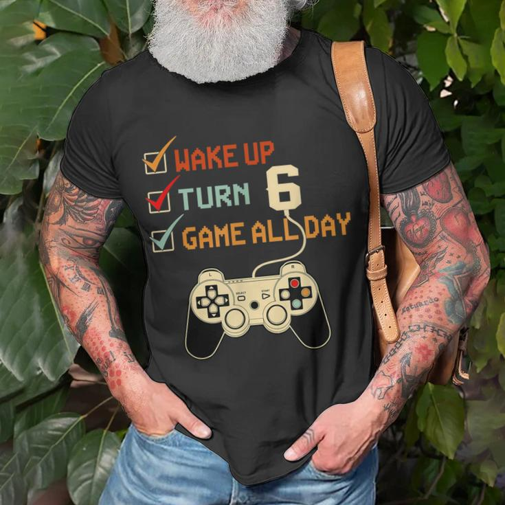 6 Year Old Level 6 Unlocked 6Th Birthday Boy Gaming V2T-shirt Gifts for Old Men