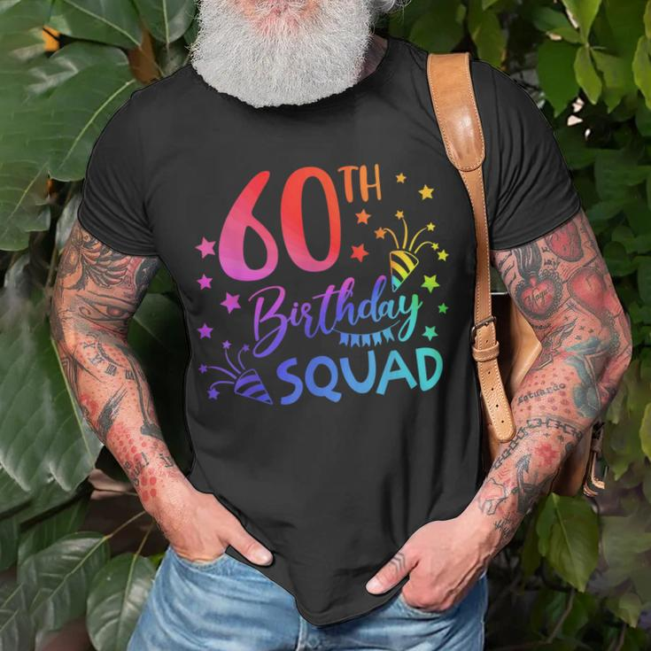60 Year Old Birthday Squad Tie Dye 60Th B-Day Group Friends Unisex T-Shirt Gifts for Old Men