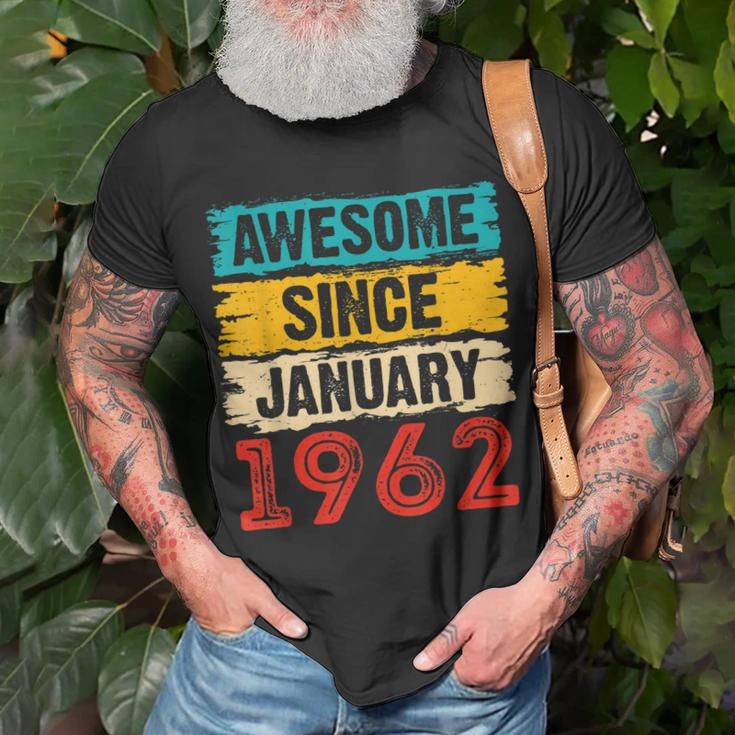 61 Year Old Awesome Since Januar 1962 61 Geburtstag Geschenke T-Shirt Geschenke für alte Männer