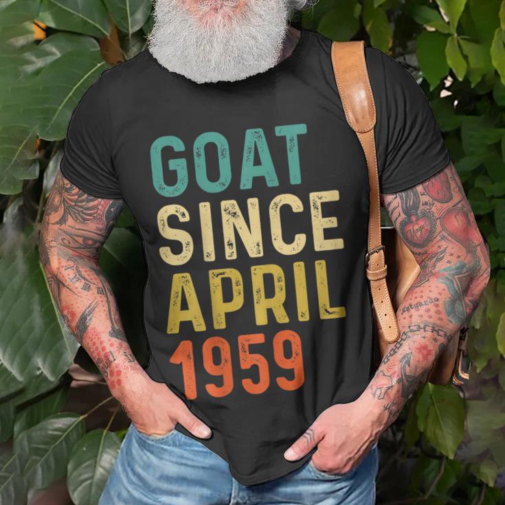 63 Geburtstag 63 Jahre Alte Ziege Seit April 1959 T-Shirt Geschenke für alte Männer