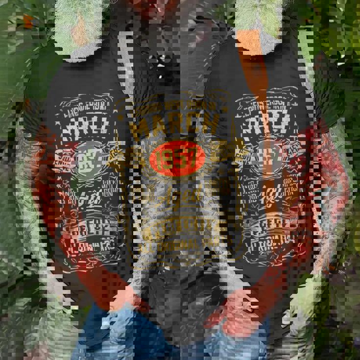 66Th Birthday Gift 66 Years Old Legends Born March 1957 Unisex T-Shirt Gifts for Old Men 66Th Birthday Gift 66 Years Old Legends Born March 1957 Unisex T-Shirt Gifts for Old Men