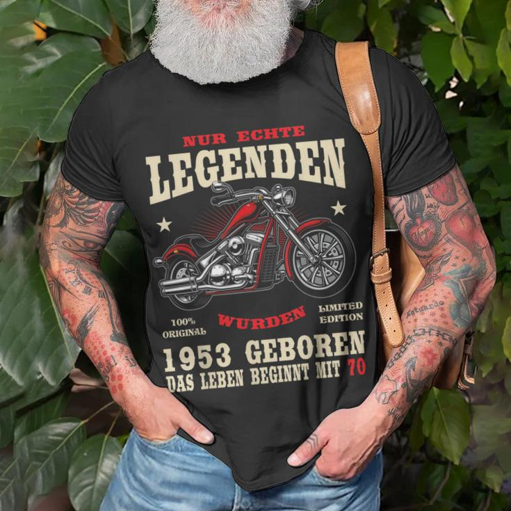 70. Geburtstag Herren T-Shirt, Motorrad Chopper 1953, Biker Design Geschenke für alte Männer