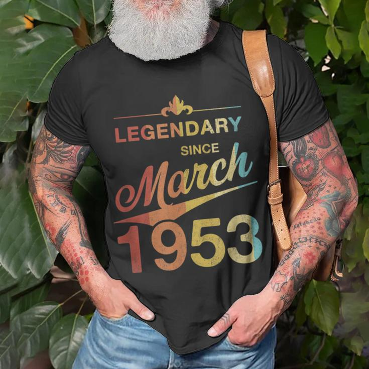 70 Geburtstag 70 Jahre Alt Legendär Seit März 1953 V4 T-Shirt Geschenke für alte Männer