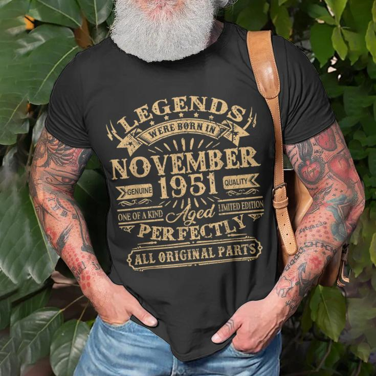 71 Jahre Legendär T-Shirt, Geboren im November 1951 Geschenke für alte Männer