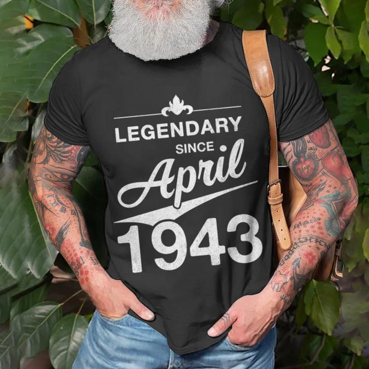 80 Geburtstag 80 Jahre Alt Legendär Seit April 1943 V3 T-Shirt Geschenke für alte Männer
