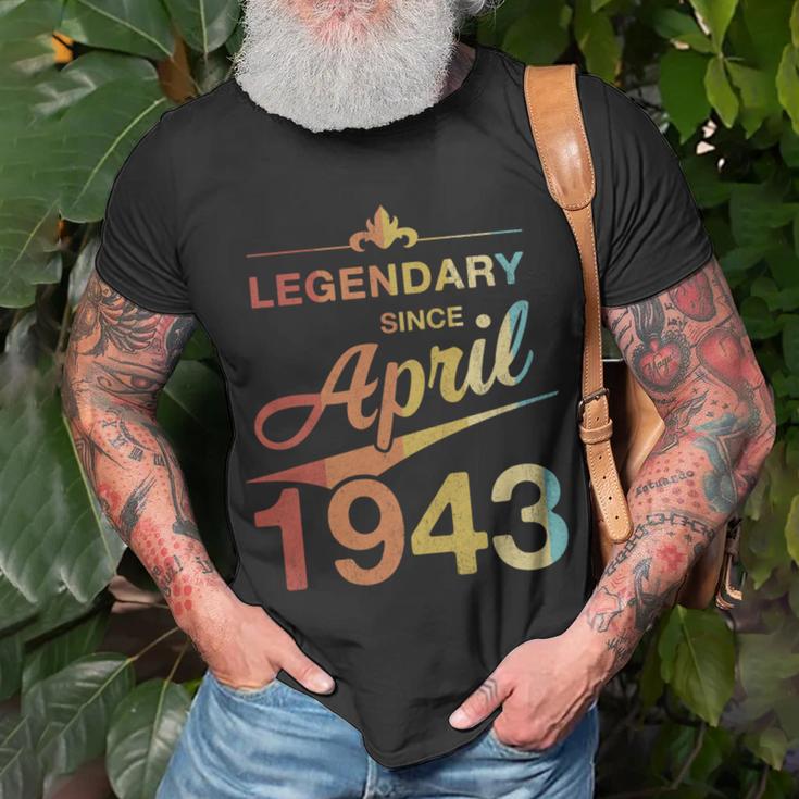 80 Geburtstag 80 Jahre Alt Legendär Seit April 1943 V4 T-Shirt Geschenke für alte Männer