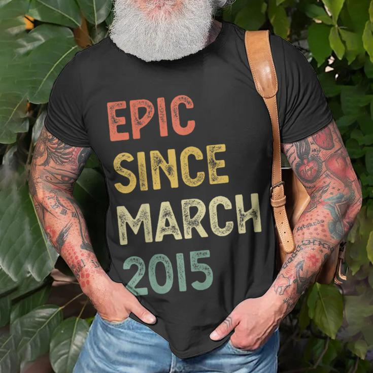 8Th Birthday Boys Girls Epic Since March 2015 8 Years Old Unisex T-Shirt Gifts for Old Men