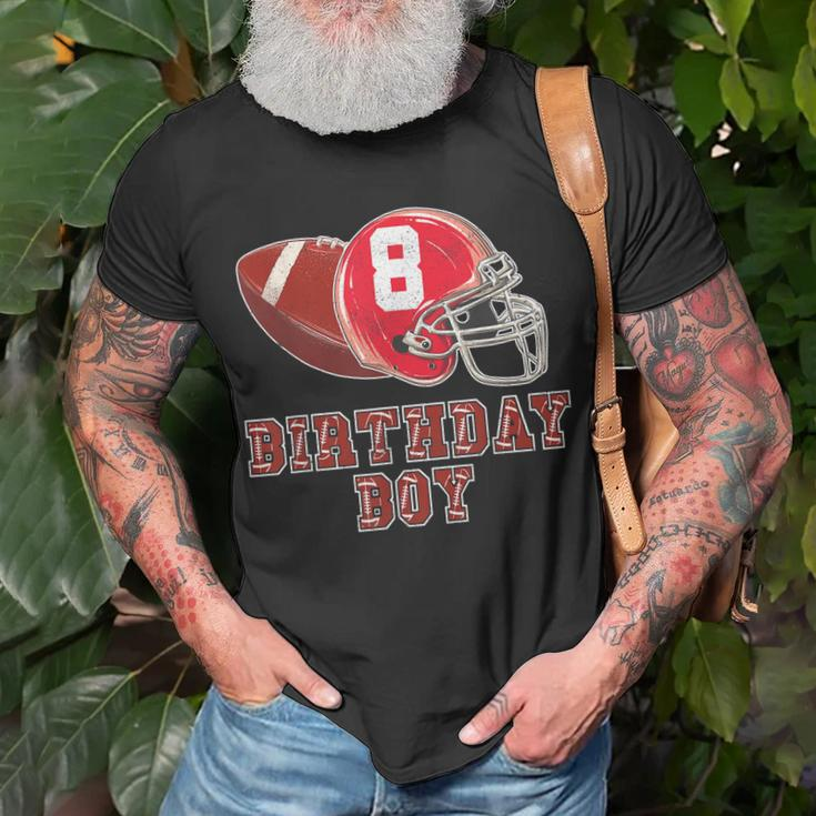 8Th Birthday Outfit Boy Football Four 8 Year Old Funny Unisex T-Shirt Gifts for Old Men