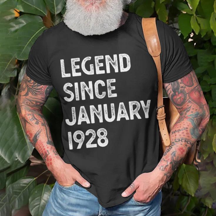 95 Geburtstag Männer Frauen Legende Seit Januar 1928 Langarm T-Shirt Geschenke für alte Männer