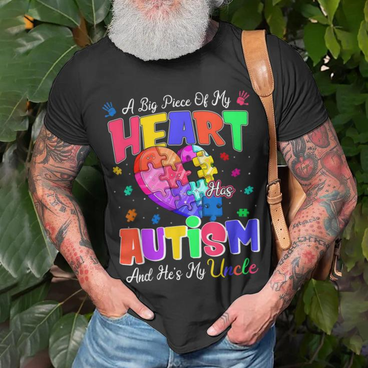 A Big Piece Of My Heart Has Autism And Hes My Uncle Unisex T-Shirt Gifts for Old Men