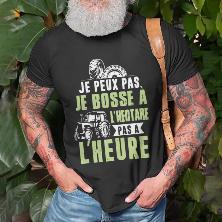 Agriculteur-Je Bosse À Lhectare T-Shirt Geschenke für alte Männer