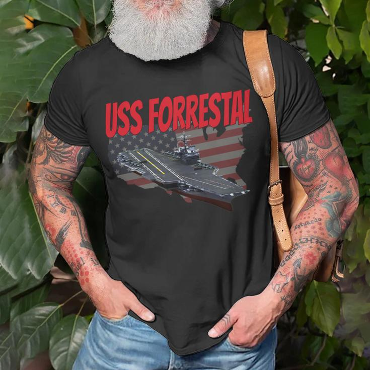 Aircraft Carrier Uss Forrestal Cv-59 For Grandpa Dad Son T-Shirt Gifts for Old Men