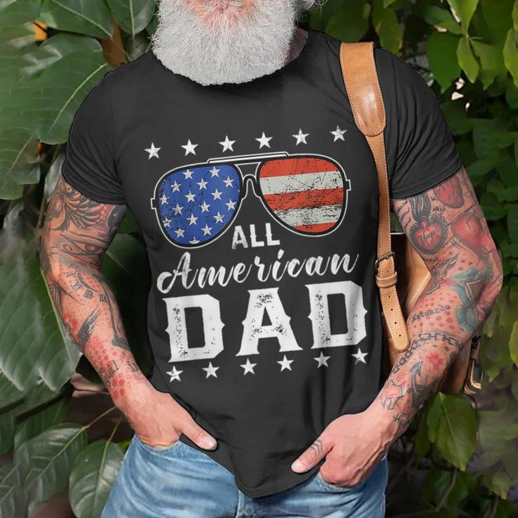 All American Dad 4Th Of July Usa America Flag Sunglasses Unisex T-Shirt Gifts for Old Men