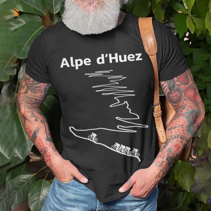 Alpe Dhuez Serpentinen France Radsport T-Shirt Geschenke für alte Männer