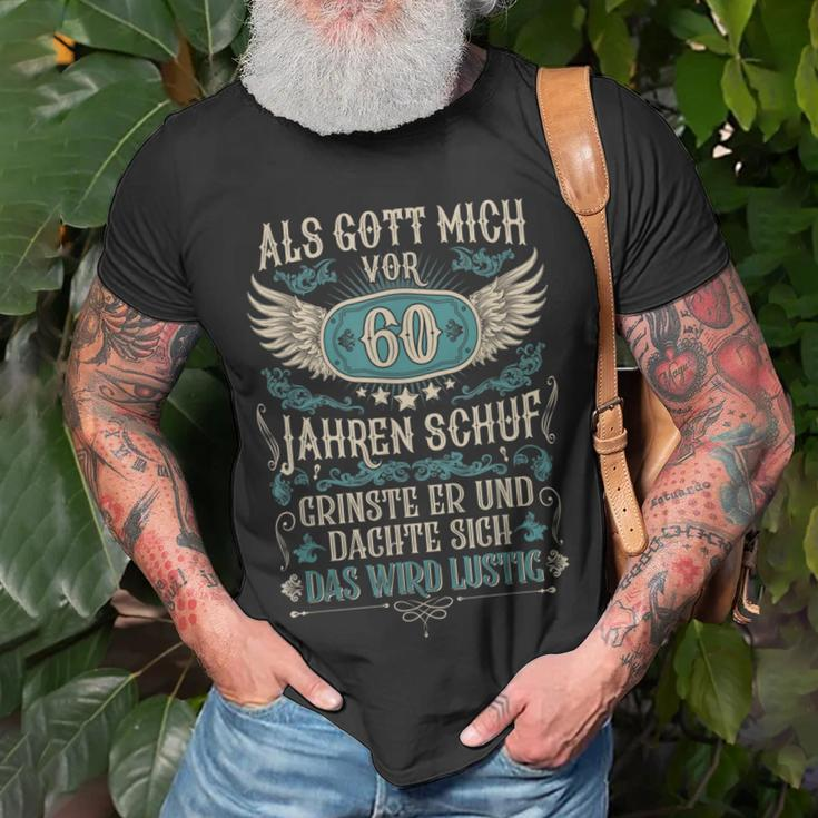 Als Gott Mich Vor 60 Jahren Schuf 60 Geburtstag Lustig T-Shirt Geschenke für alte Männer