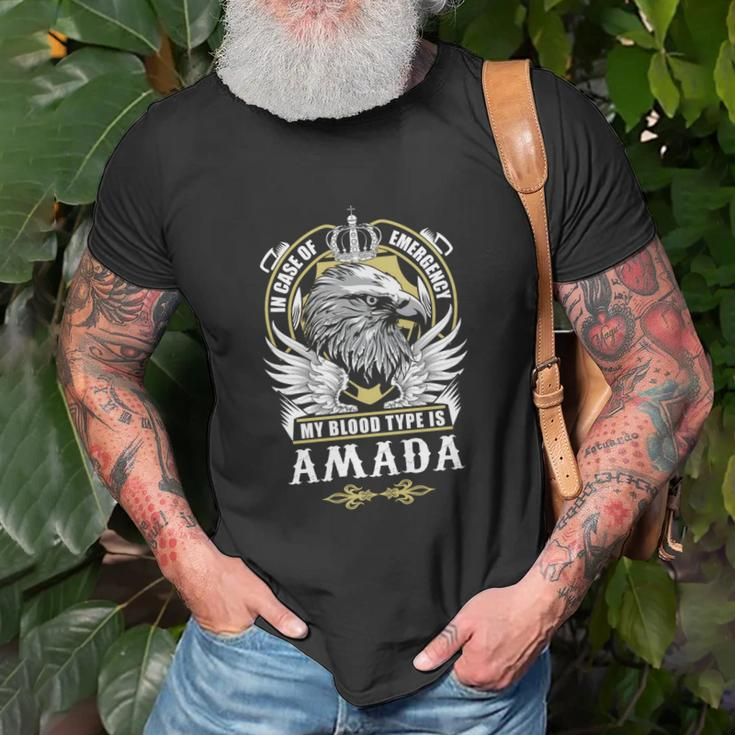 Amada Name- In Case Of Emergency My Blood Unisex T-Shirt Gifts for Old Men