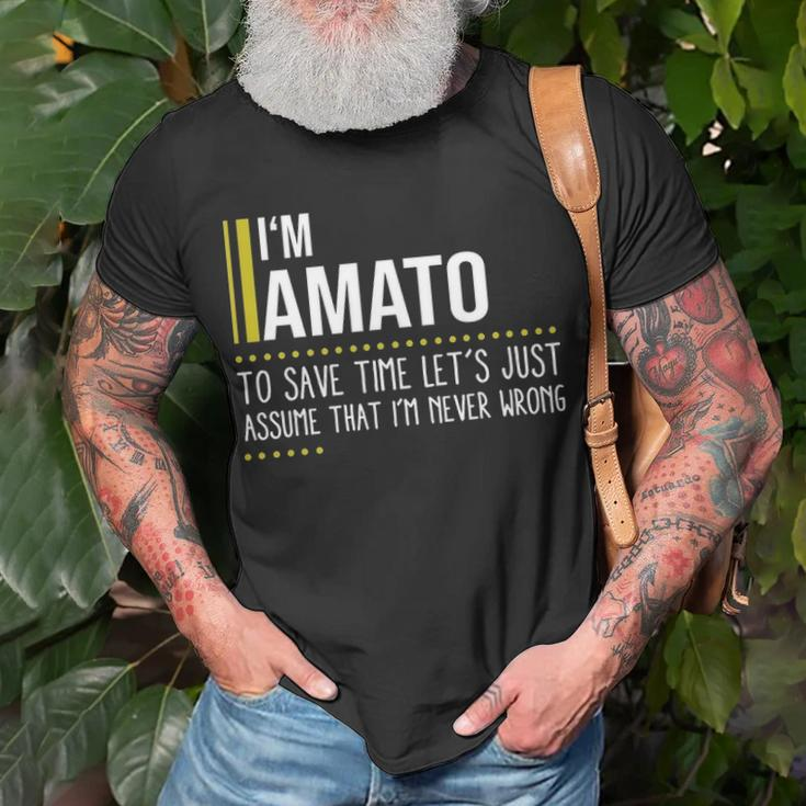 Amato Name Gift Im Amato Im Never Wrong Unisex T-Shirt Gifts for Old Men