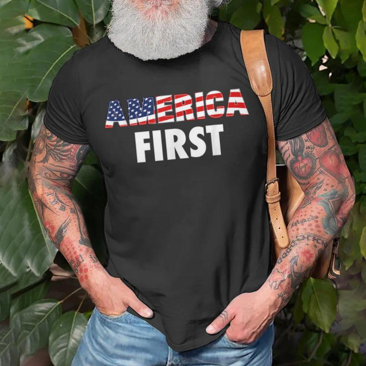 America First Usa Flag Clothing Companies Businesses T-shirt Gifts for Old Men