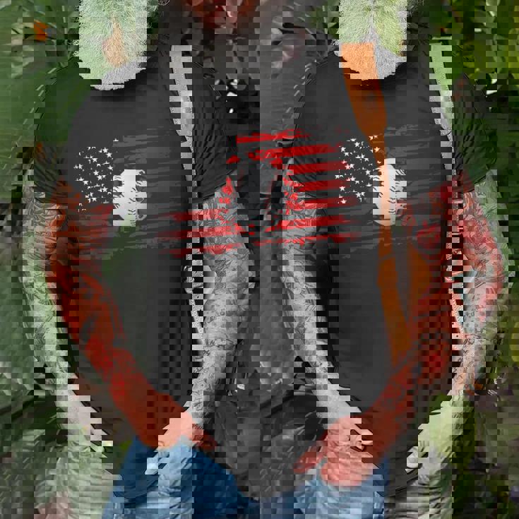 American Flag Baseball Apparel - Baseball Unisex T-Shirt Gifts for Old Men