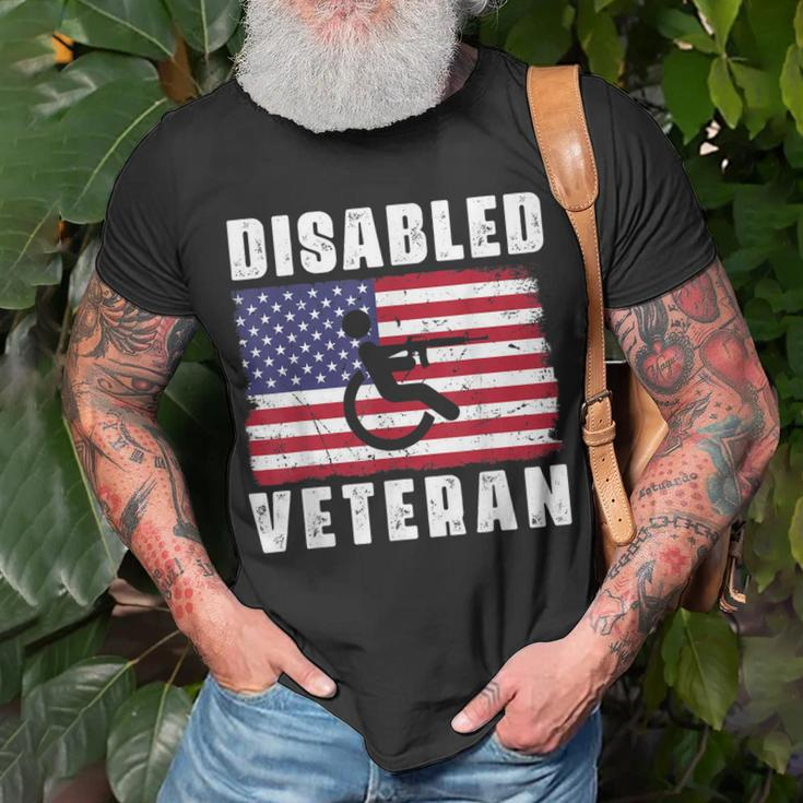 American Flag Retro Vintage Disabled Veteran Retro Vintage T-Shirt Gifts for Old Men