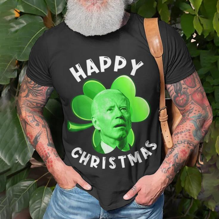 Anti Biden Happy Christmas Patricks Day Biden Samrock T-Shirt Gifts for Old Men