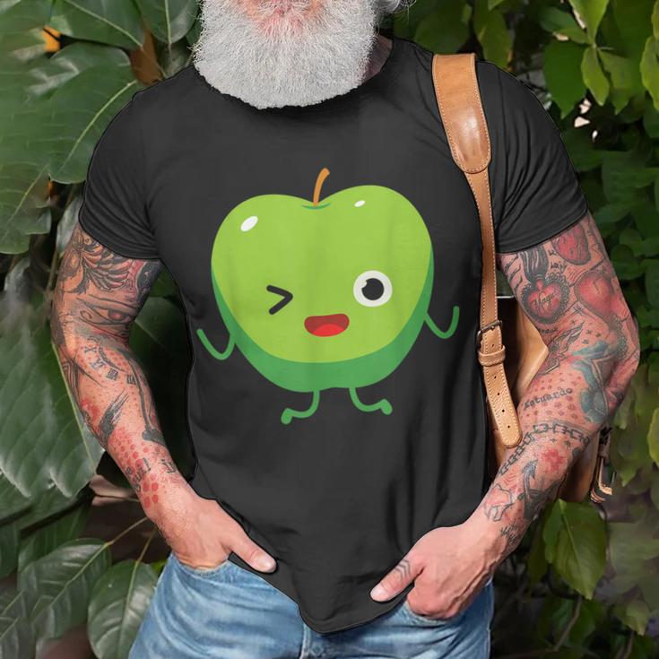 Apfel-Charakter T-Shirt für Kinder, Lustiges Design in Schwarz Geschenke für alte Männer