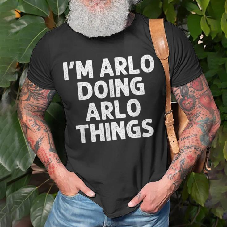 Arlo Doing Name Things Personalized Joke Men T-Shirt Gifts for Old Men