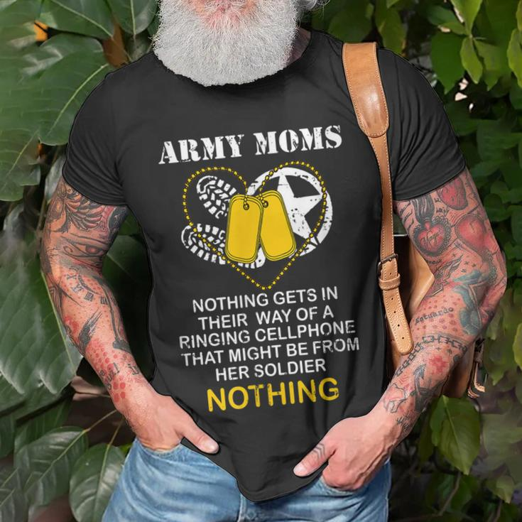 Army Moms Gift Dog Tag Camo Boots Military Mom Soldier Mom Unisex T-Shirt Gifts for Old Men