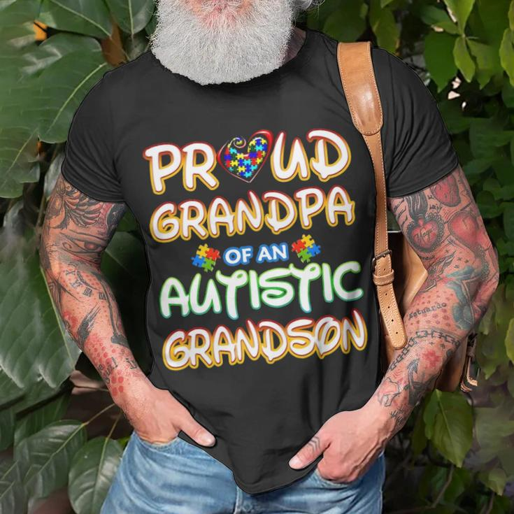 Autism Awareness Family Proud Grandpa Of Autistic Grandson Unisex T-Shirt Gifts for Old Men