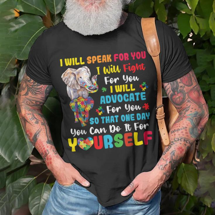 Autism Mom Dad Elephant Autism Awareness Women Men Autistic Unisex T-Shirt Gifts for Old Men