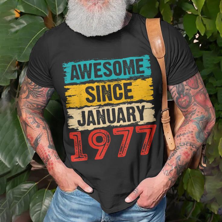 Awesome Since Januar 1977 T-Shirt, Einzigartiges 46. Geburtstag Design Geschenke für alte Männer