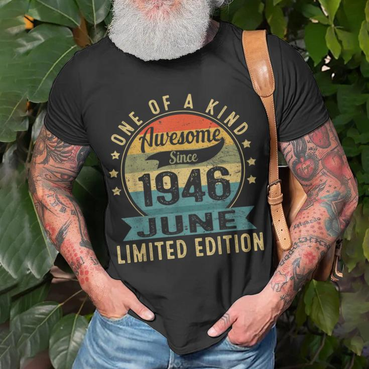 Awesome Since June 1946 Vintage 77Th Birthday 77 Year Old Unisex T-Shirt Gifts for Old Men