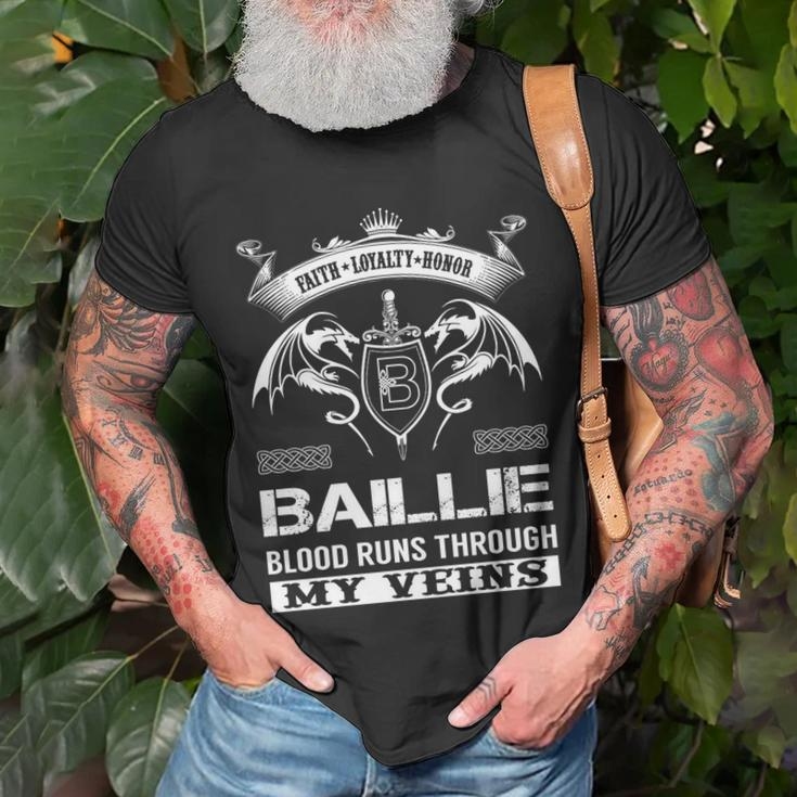 Baillie Blood Runs Through My Veins Unisex T-Shirt Gifts for Old Men