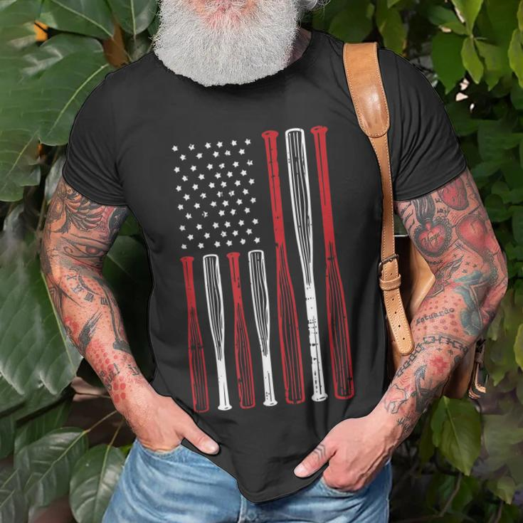 Baseball 4Th Of July American Flag Patriotic Sports Player Unisex T-Shirt Gifts for Old Men
