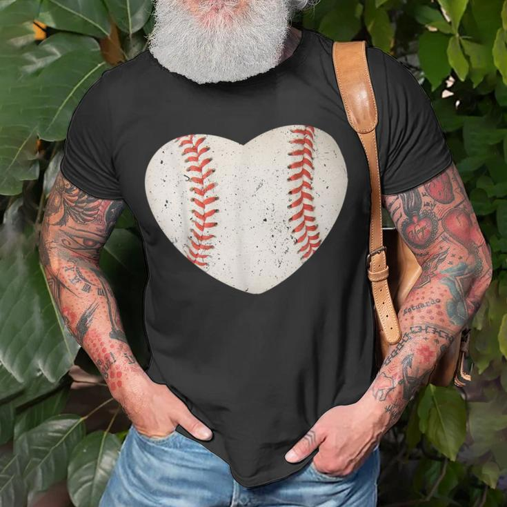 Baseball Heart Cute Mom Dad Softball Mothers Day Sports Day Unisex T-Shirt Gifts for Old Men