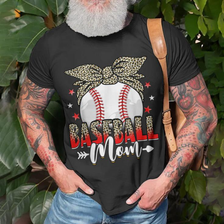 Baseball Mom Life Game Day Leopard Cute Mothers Day Unisex T-Shirt Gifts for Old Men