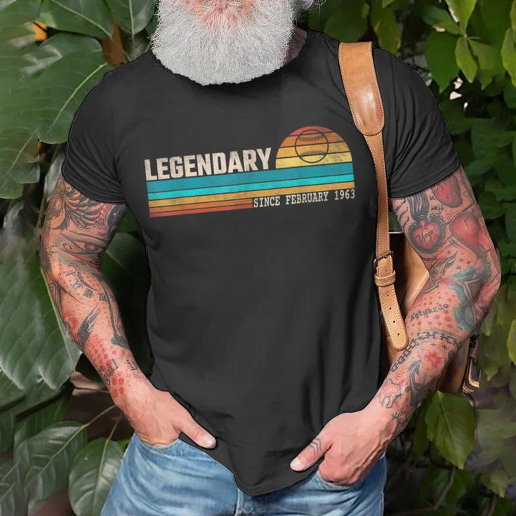 Baseballspieler Legende Seit Februar 1963 Geburtstag T-Shirt Geschenke für alte Männer