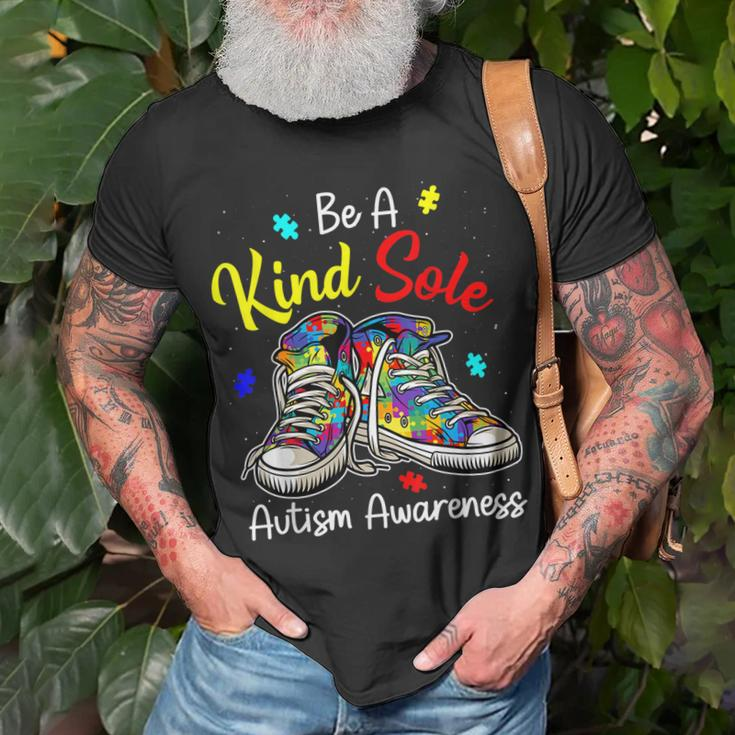 Be A Kind Sole Autism Awareness Puzzle Shoes Be Kind Gifts Unisex T-Shirt Gifts for Old Men