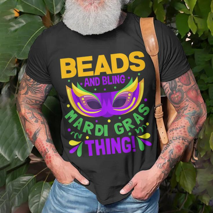 Beads And Bling Mardi Gras Thing New Orleans Fat Tuesdays T-Shirt Gifts for Old Men