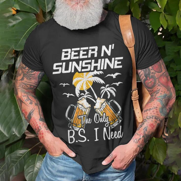 Beer N Sunshine The Only Bs I Need Funny Summer Drinking Unisex T-Shirt Gifts for Old Men