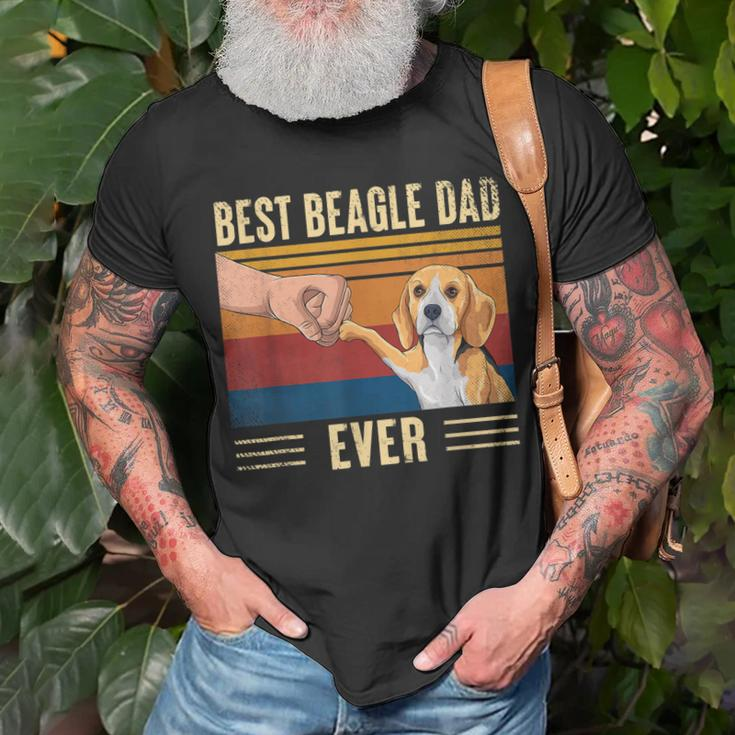 Mens Best Beagle Dad Ever Vintage Fist Bump Dog Lover T-Shirt Gifts for Old Men
