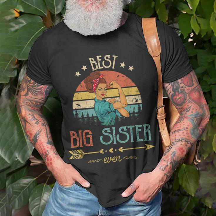 Best Big Sister Ever Women Rosie Vintage Retro Decor Sister Unisex T-Shirt Gifts for Old Men
