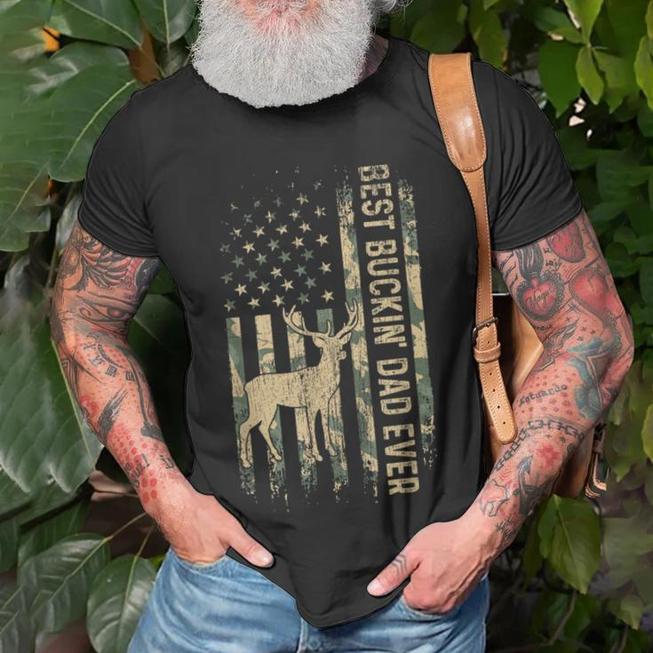 Best Buckin Dad Ever American Flag Fathers Day Gift For Mens Unisex T-Shirt Gifts for Old Men