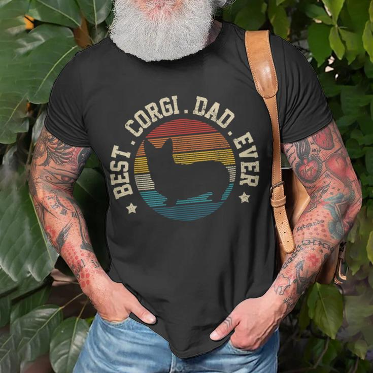 Mens Best Corgi Dad Ever Vintage Cute Corgi Dog T-Shirt Gifts for Old Men