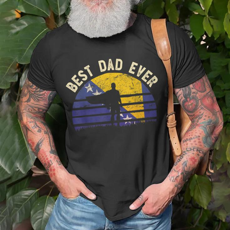 Best Dad Ever Bosnia & Herzegovina Hero Vintage Flag Gift For Mens Unisex T-Shirt Gifts for Old Men